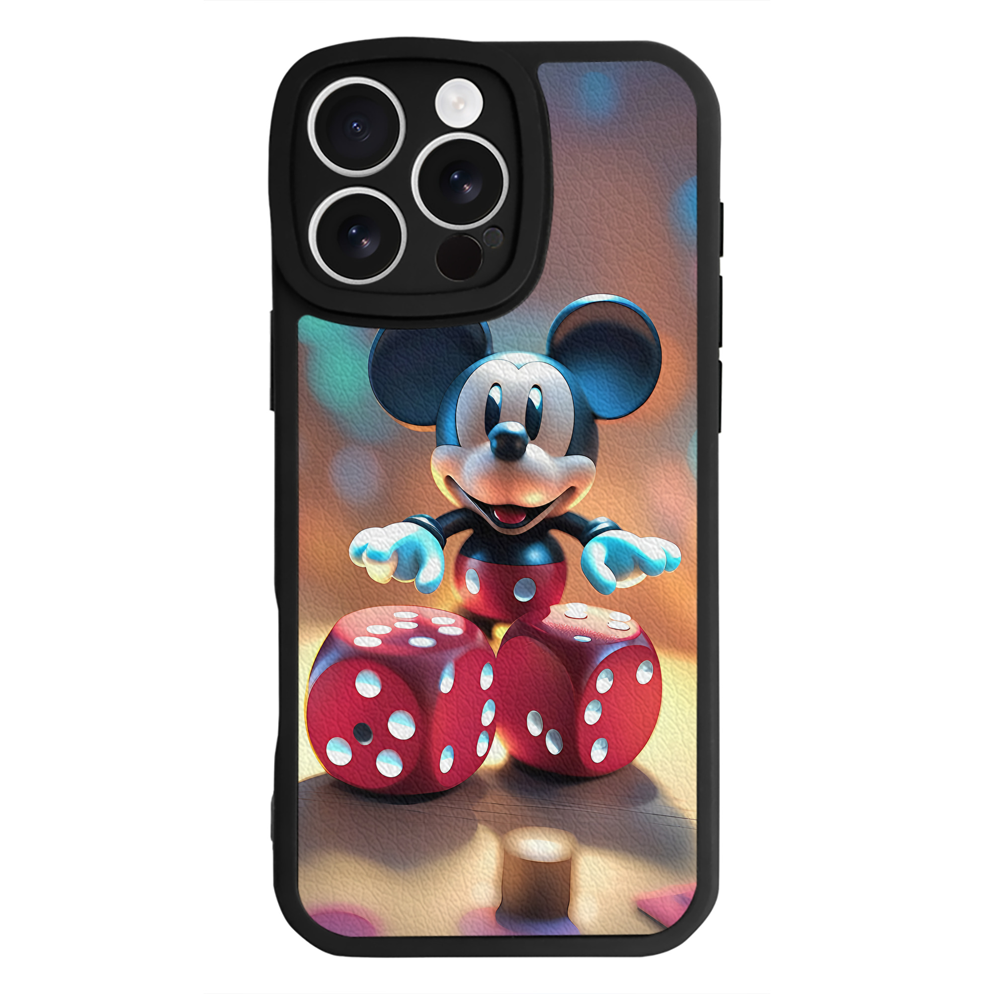 （画像用） ミッキーマウス Mickey Mouse 【iPhone 16シリーズ対応】シリコンスマホケース（レザー調） 材質：シリコン